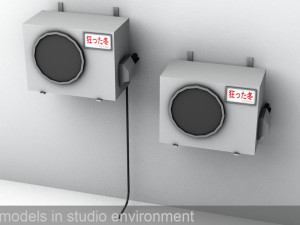 japanese air conditioner external units low poly low-poly 3D 모델