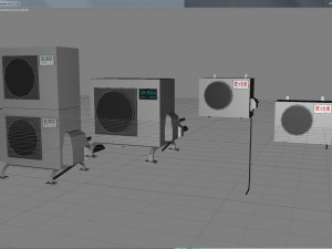 japanese air conditioner external units low poly low-poly 3D 모델