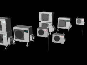 japanese air conditioner external units low poly low-poly 3D 모델