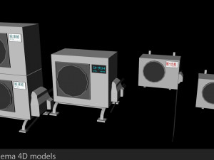 japanese air conditioner external units low poly low-poly 3D 모델