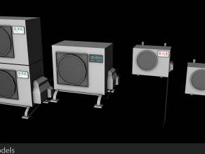 japanese air conditioner external units low poly low-poly 3D 모델
