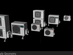japanese air conditioner external units low poly low-poly 3D 모델