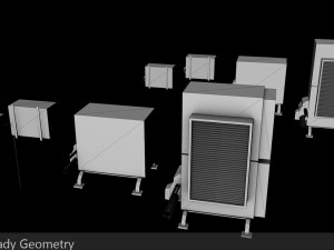japanese air conditioner external units low poly low-poly 3D 모델