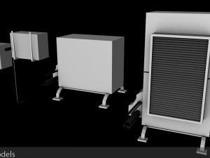 japanese air conditioner external units low poly low-poly 3D 모델