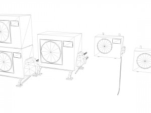 japanese air conditioner external units low poly low-poly 3D 모델
