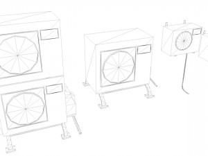 japanese air conditioner external units low poly low-poly 3D 모델