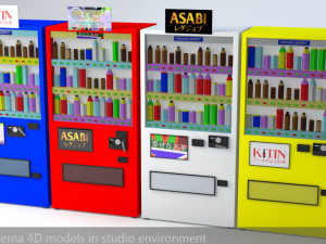 japanese vending machines low poly low-poly 3D Model