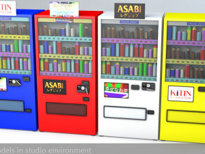 japanese vending machines low poly low-poly 3D Model