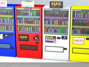 japanese vending machines low poly low-poly 3D Model