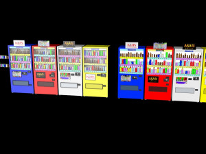 japanese vending machines low poly low-poly 3D Model