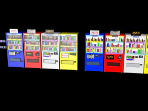 japanese vending machines low poly low-poly 3D Model