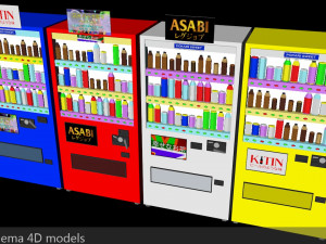 japanese vending machines low poly low-poly 3D Model