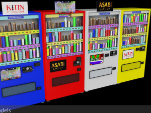 japanese vending machines low poly low-poly 3D Model