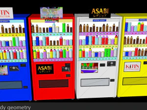 japanese vending machines low poly low-poly 3D Model