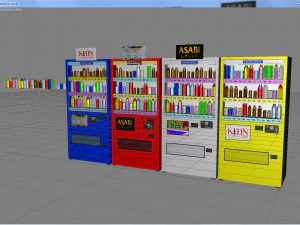 japanese vending machines low poly low-poly 3D Model