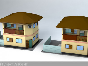 japanese suburban rural house 1 game ready low-poly Modelo 3D