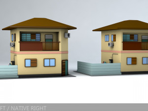 japanese suburban rural house 1 game ready low-poly Modelo 3D