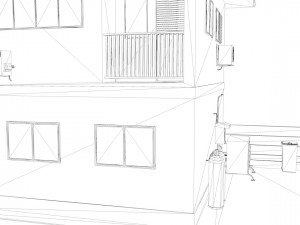 japanese suburban rural house 1 game ready low-poly Modelo 3D