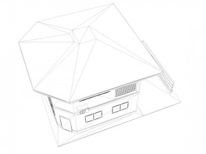 japanese suburban rural house 1 game ready low-poly Modelo 3D