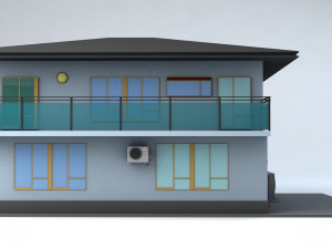 japanese suburban rural house 3 game ready low-poly Modelo 3D