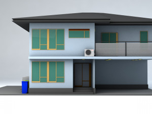 japanese suburban rural house 3 game ready low-poly Modelo 3D