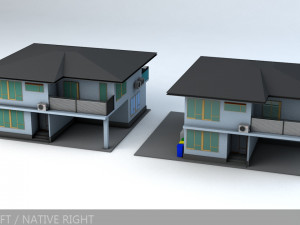japanese suburban rural house 3 game ready low-poly Modelo 3D