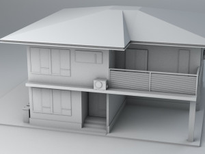 japanese suburban rural house 3 game ready low-poly Modelo 3D
