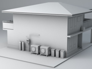 japanese suburban rural house 3 game ready low-poly Modelo 3D