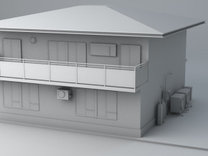 japanese suburban rural house 3 game ready low-poly Modelo 3D