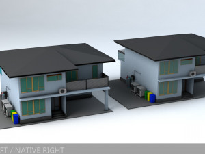 japanese suburban rural house 3 game ready low-poly Modelo 3D