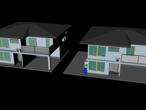 japanese suburban rural house 3 game ready low-poly Modelo 3D