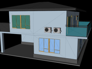 japanese suburban rural house 3 game ready low-poly Modelo 3D