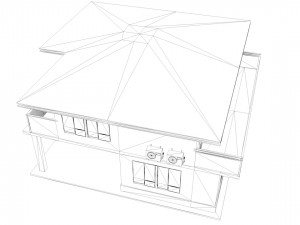japanese suburban rural house 3 game ready low-poly Modelo 3D