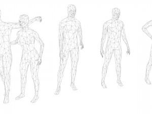 13 standing people minimalist low-poly Modelo 3D