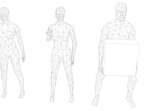 13 standing people minimalist low-poly Modelo 3D