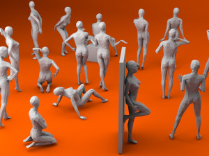 16y women lowpoly people minimalist low-poly 3D-Modell