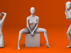 16y women lowpoly people minimalist low-poly 3D-Modell