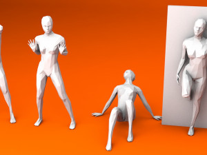 16y women lowpoly people minimalist low-poly 3D-Modell