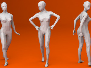16y women lowpoly people minimalist low-poly 3D-Modell
