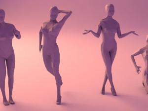 16y women lowpoly people minimalist low-poly 3D-Modell
