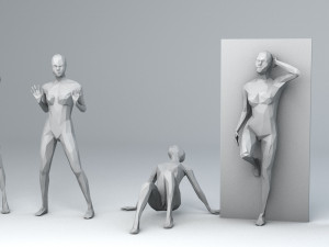 16y women lowpoly people minimalist low-poly 3D-Modell