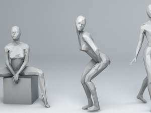 16y women lowpoly people minimalist low-poly 3D-Modell