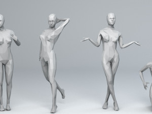16y women lowpoly people minimalist low-poly 3D-Modell