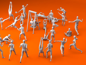 31 sport and outdoors activities people minimalist low-poly Model 3D