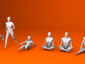 31 sport and outdoors activities people minimalist low-poly Model 3D