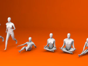 31 attivit&agrave; sportive e all'aria aperta persone minimaliste low-poly Modello 3D