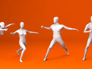 31 attivit&agrave; sportive e all'aria aperta persone minimaliste low-poly Modello 3D