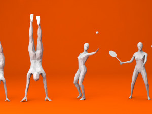 31 sport and outdoors activities people minimalist low-poly Model 3D