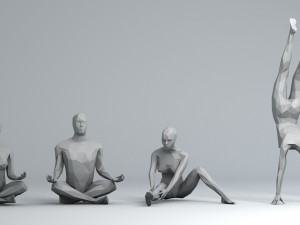 31 sport and outdoors activities people minimalist low-poly Model 3D