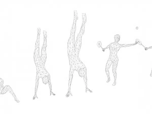 31 attivit&agrave; sportive e all'aria aperta persone minimaliste low-poly Modello 3D